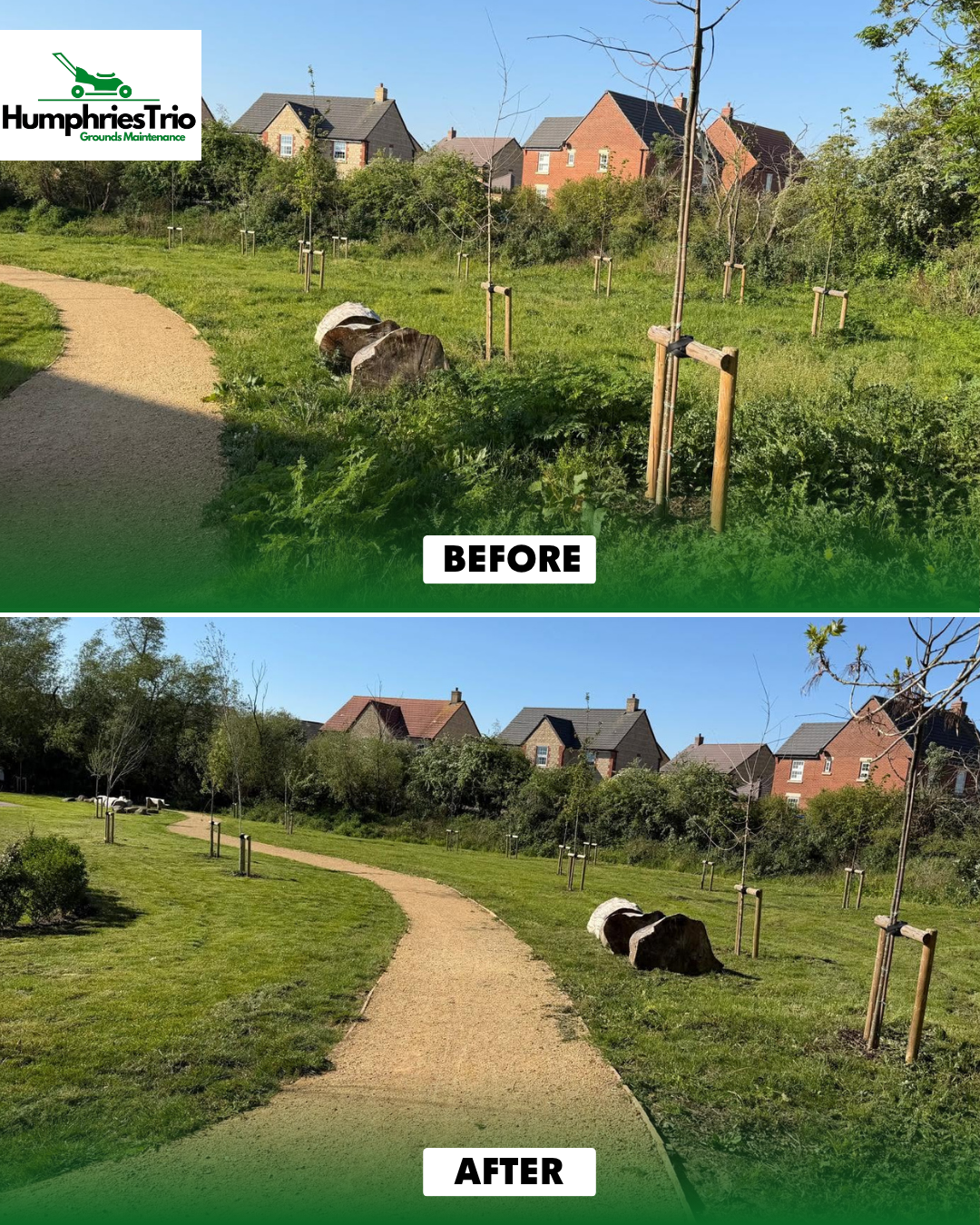 Managed development open space before and after