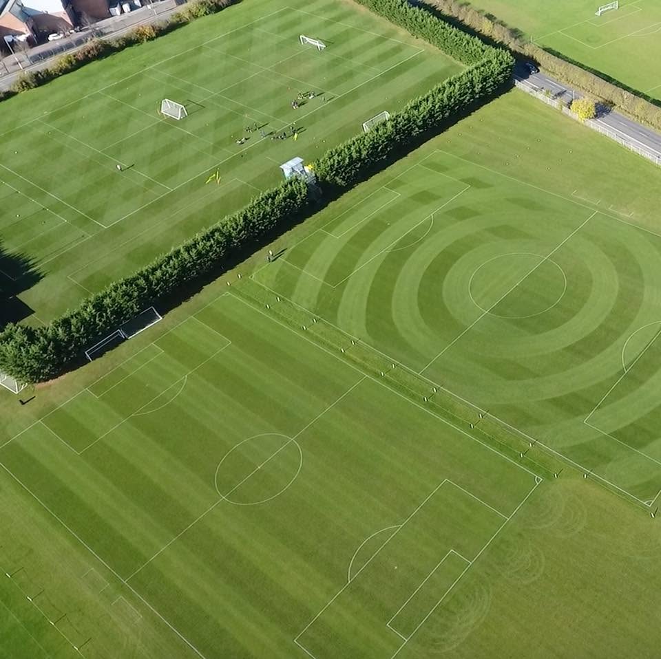 Aerial view of sports pitches maintained by HumphriesTrio